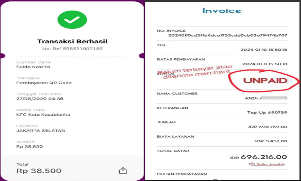 Perbedaan Deposit QRIS Unpaid dan Paid
